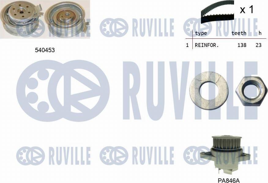 Ruville 5500132 - Water Pump & Timing Belt Set autospares.lv