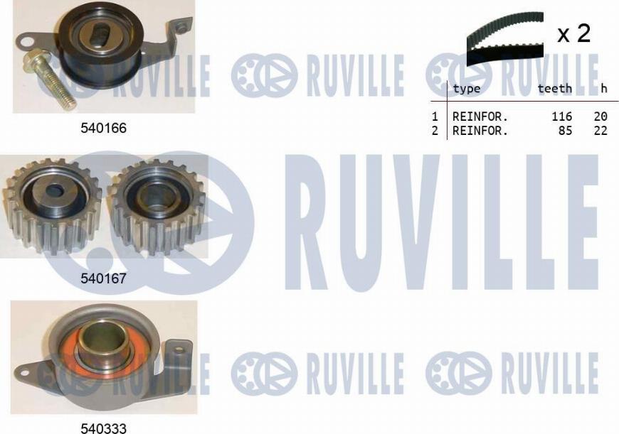 Ruville 550012 - Timing Belt Set autospares.lv