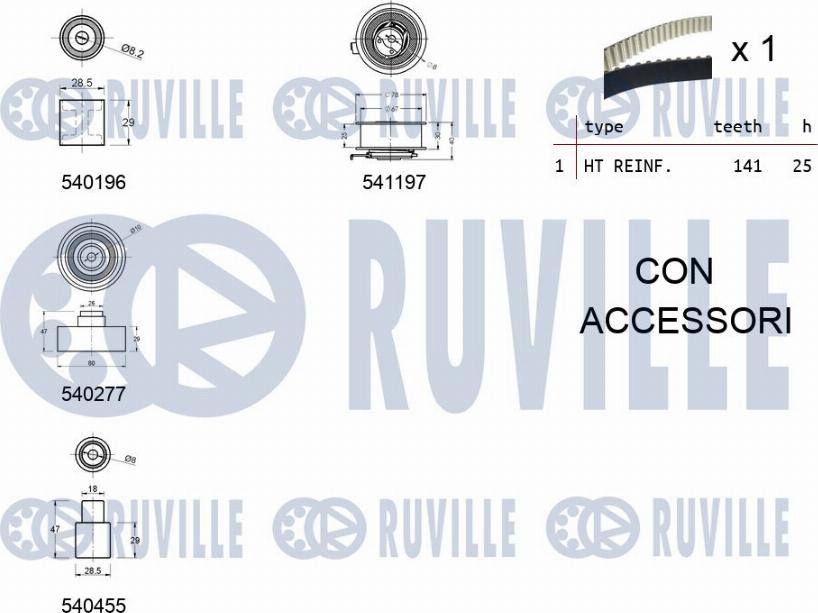 Ruville 550025 - Timing Belt Set autospares.lv