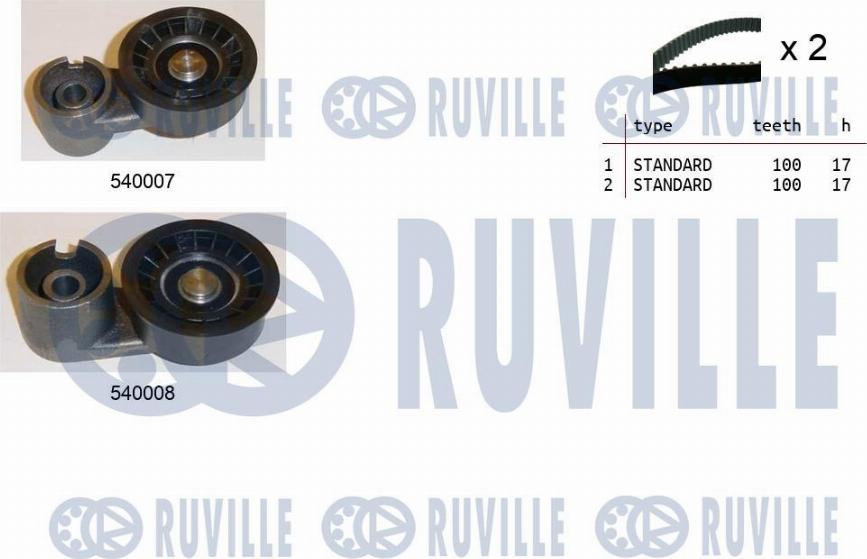 Ruville 550027 - Timing Belt Set autospares.lv