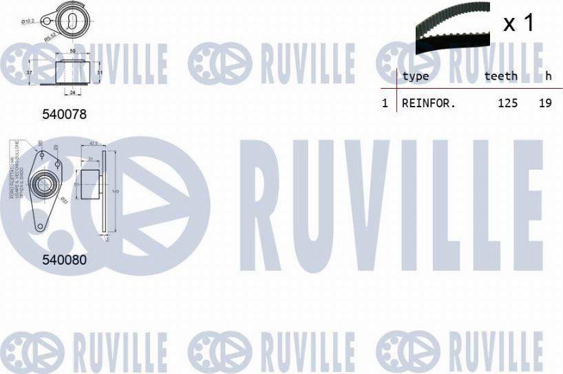 Ruville 550070 - Timing Belt Set autospares.lv