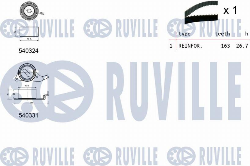 Ruville 550190 - Timing Belt Set autospares.lv