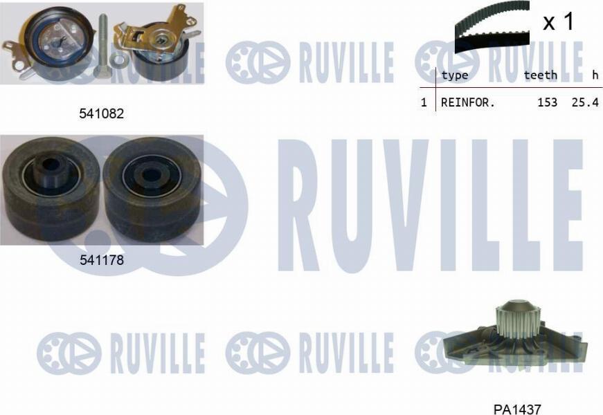 Ruville 5501451 - Water Pump & Timing Belt Set autospares.lv