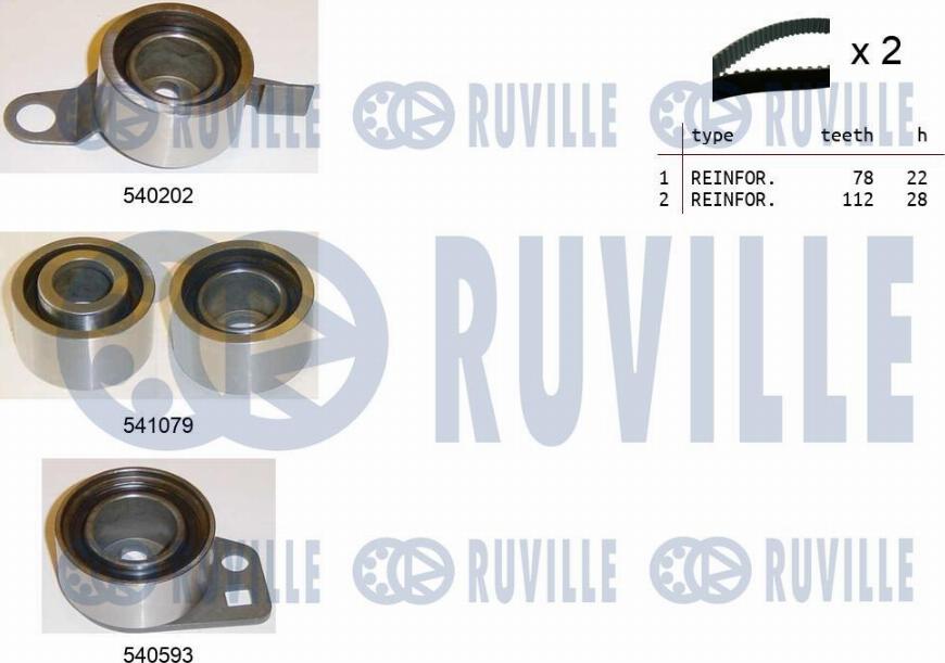 Ruville 550159 - Timing Belt Set autospares.lv