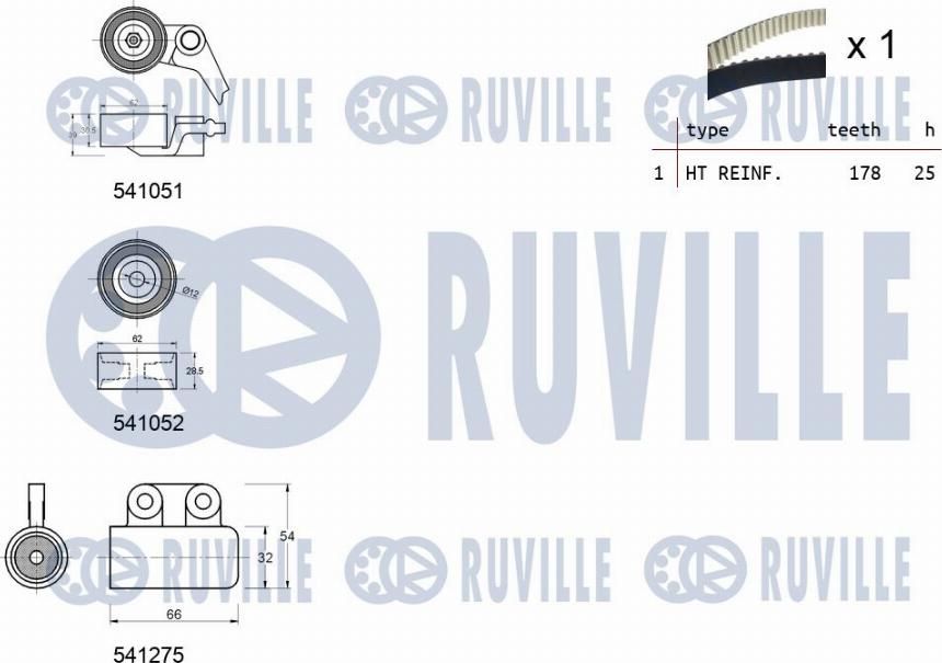 Ruville 550157 - Timing Belt Set autospares.lv