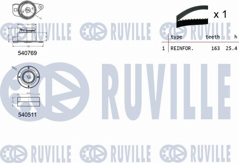 Ruville 550100 - Timing Belt Set autospares.lv