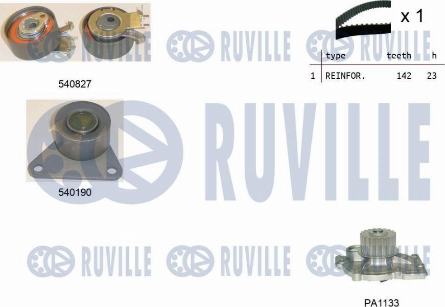 Ruville 5501101 - Water Pump & Timing Belt Set autospares.lv