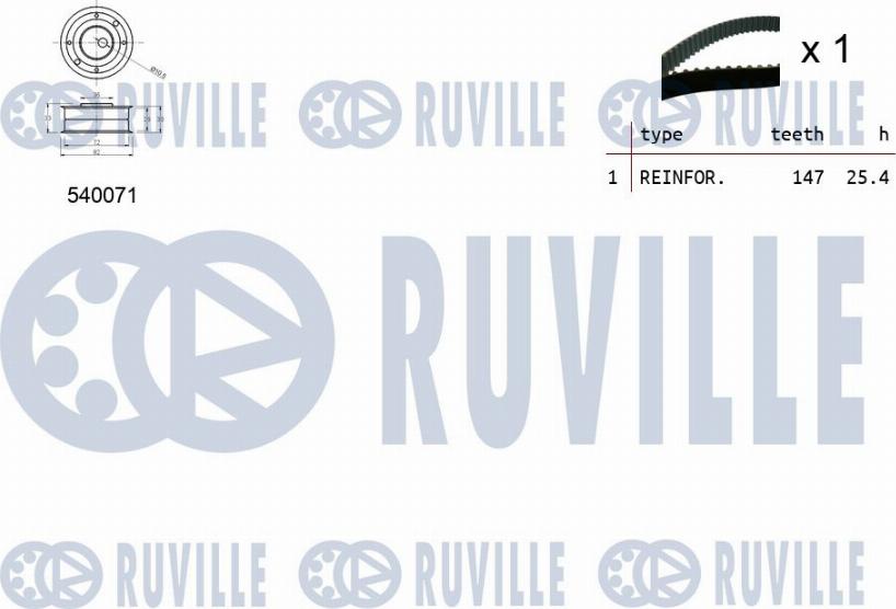 Ruville 550186 - Timing Belt Set autospares.lv