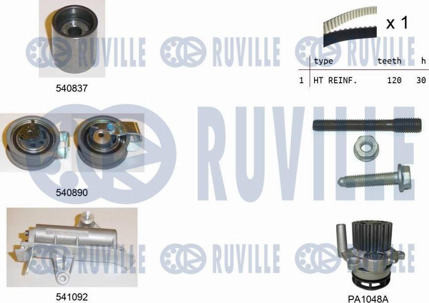Ruville 5501381 - Water Pump & Timing Belt Set autospares.lv