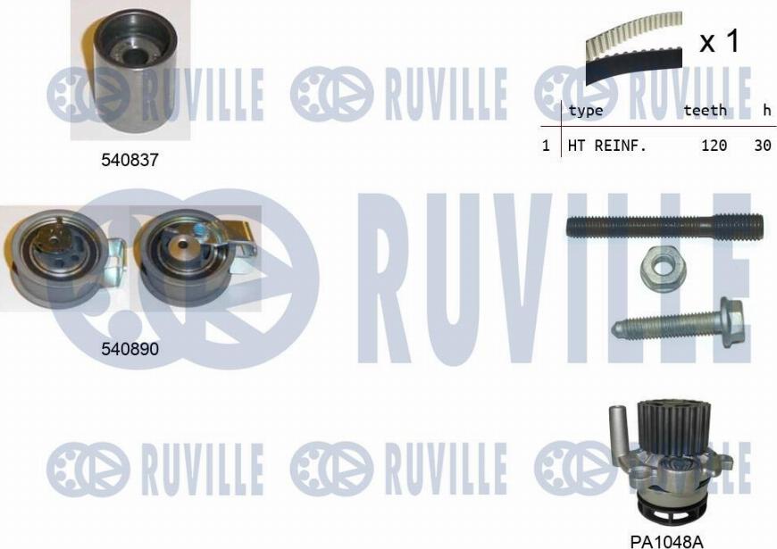 Ruville 5501371 - Water Pump & Timing Belt Set autospares.lv