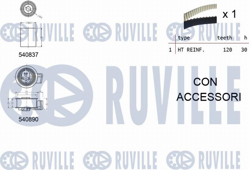 Ruville 550137 - Timing Belt Set autospares.lv