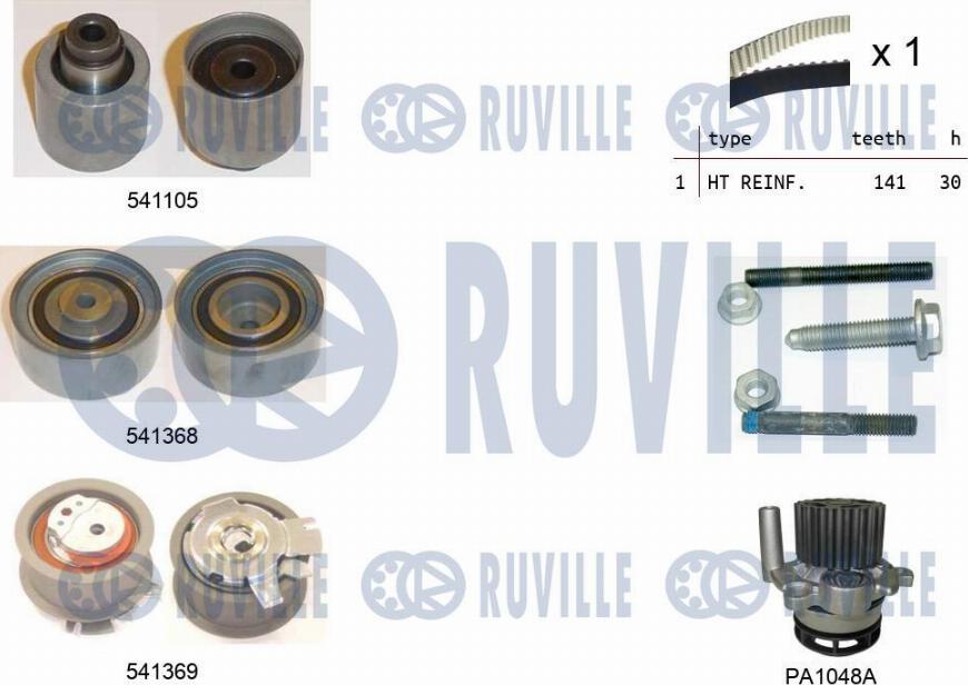 Ruville 5501261 - Water Pump & Timing Belt Set autospares.lv
