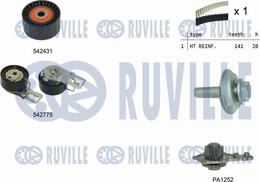 Ruville 5503951 - Water Pump & Timing Belt Set autospares.lv