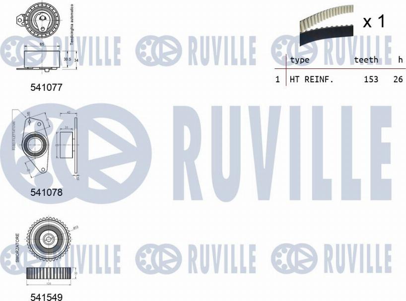 Ruville 550349 - Timing Belt Set autospares.lv