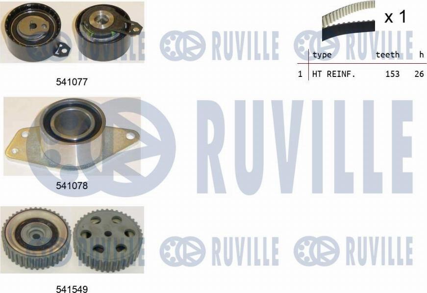 Ruville 550349 - Timing Belt Set autospares.lv