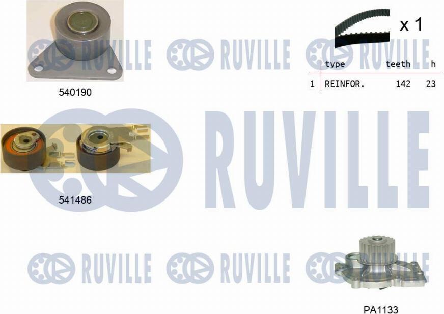 Ruville 5503641 - Water Pump & Timing Belt Set autospares.lv