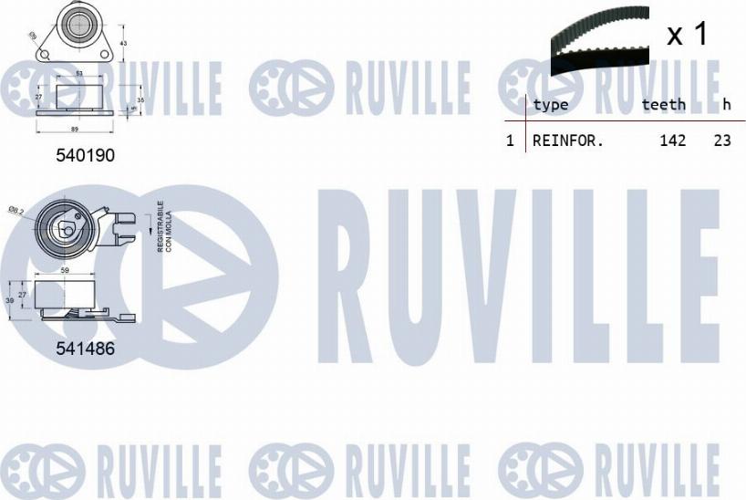 Ruville 550364 - Timing Belt Set autospares.lv