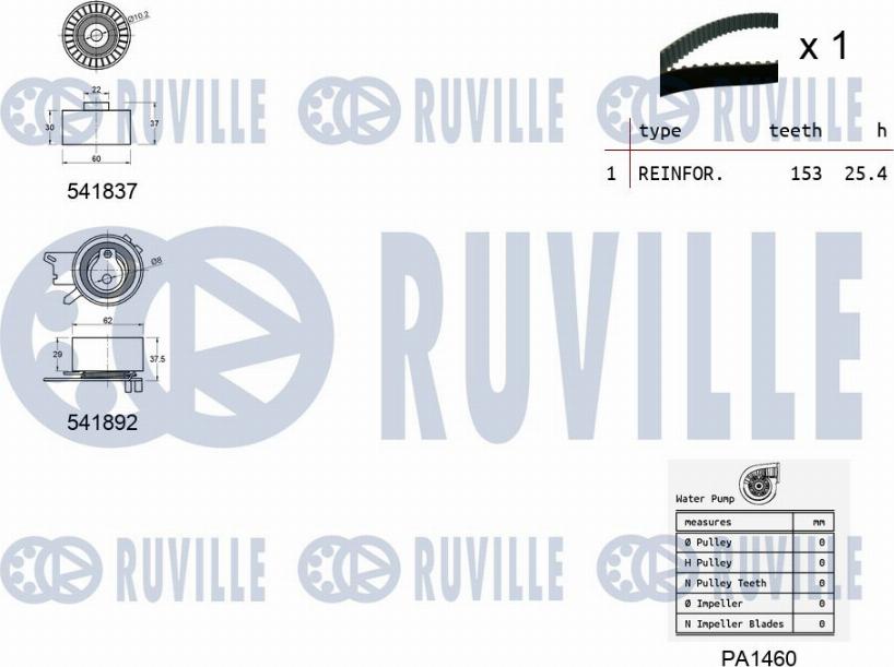 Ruville 5503661 - Water Pump & Timing Belt Set autospares.lv