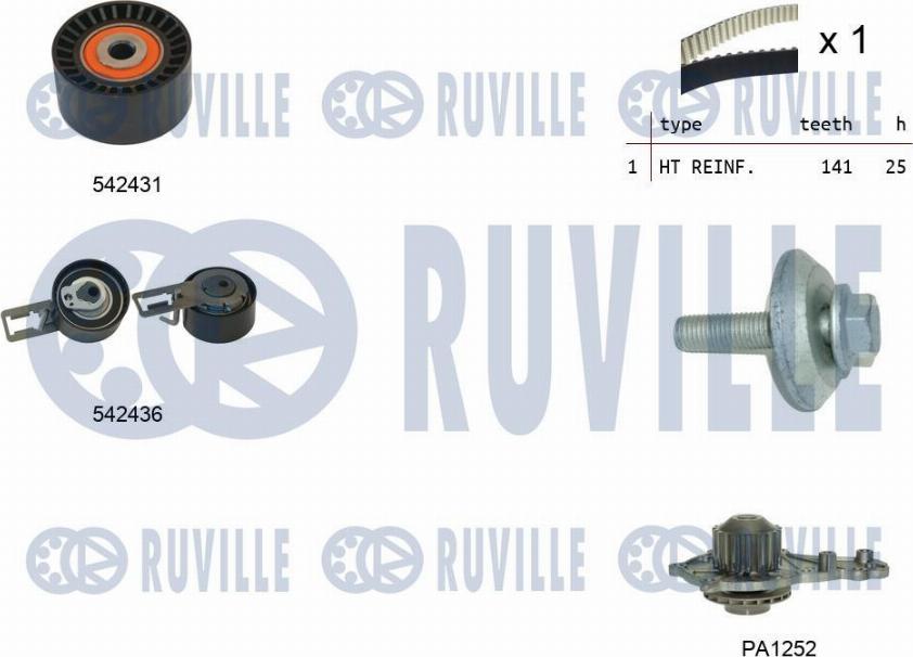 Ruville 5503681 - Water Pump & Timing Belt Set autospares.lv