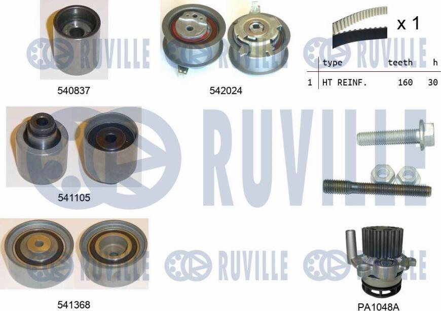 Ruville 5503051 - Water Pump & Timing Belt Set autospares.lv