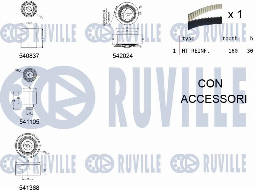 Ruville 550305 - Timing Belt Set autospares.lv