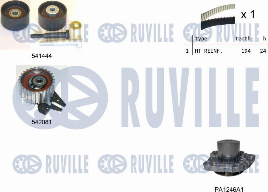 Ruville 5503031 - Water Pump & Timing Belt Set autospares.lv