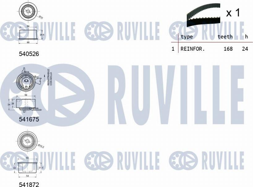 Ruville 550318 - Timing Belt Set autospares.lv