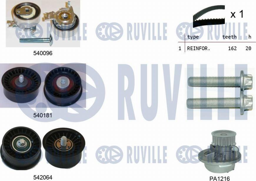 Ruville 5503171 - Water Pump & Timing Belt Set autospares.lv