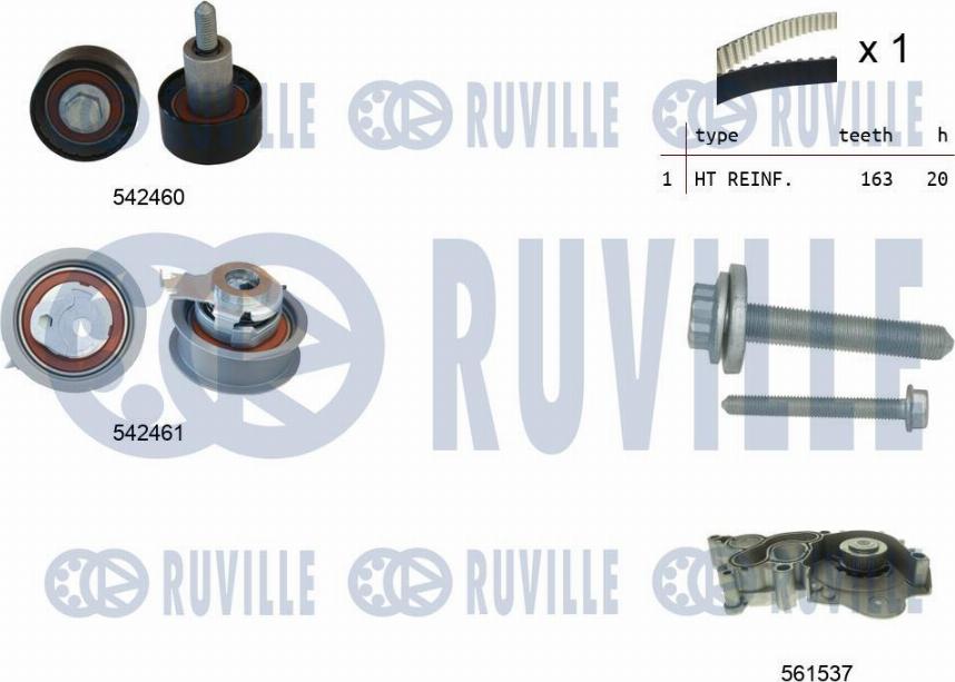 Ruville 5503841 - Water Pump & Timing Belt Set autospares.lv