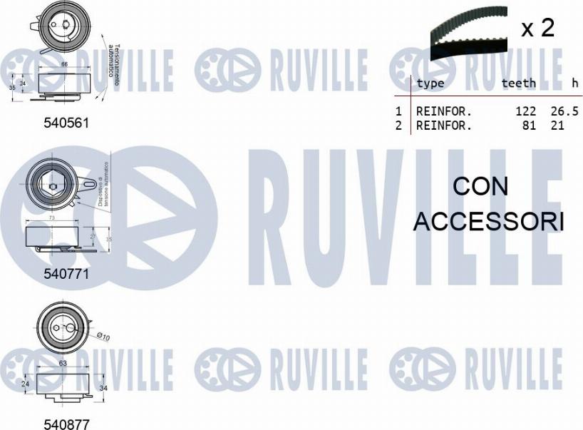 Ruville 550385 - Timing Belt Set autospares.lv