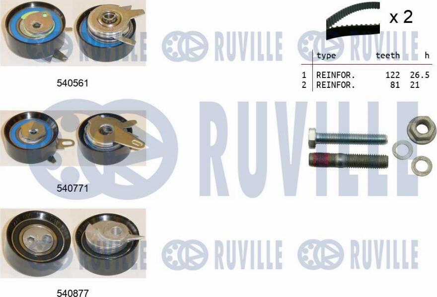 Ruville 550385 - Timing Belt Set autospares.lv