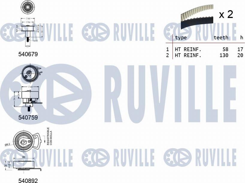 Ruville 550381 - Timing Belt Set autospares.lv