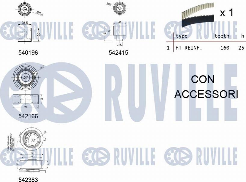 Ruville 550335 - Timing Belt Set autospares.lv