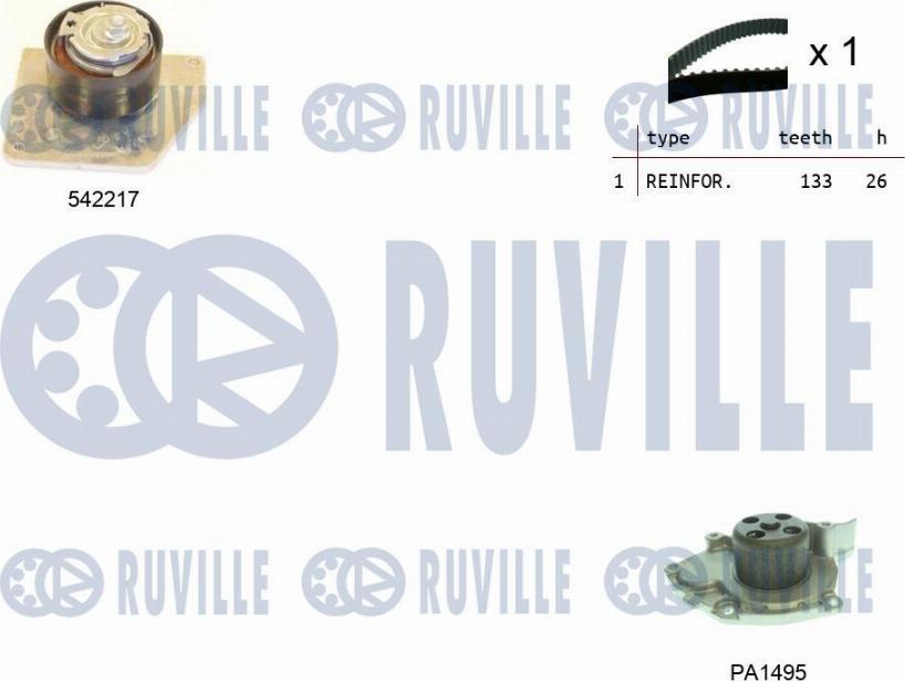 Ruville 5503361 - Water Pump & Timing Belt Set autospares.lv