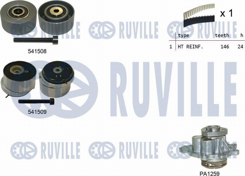 Ruville 5503201 - Water Pump & Timing Belt Set autospares.lv