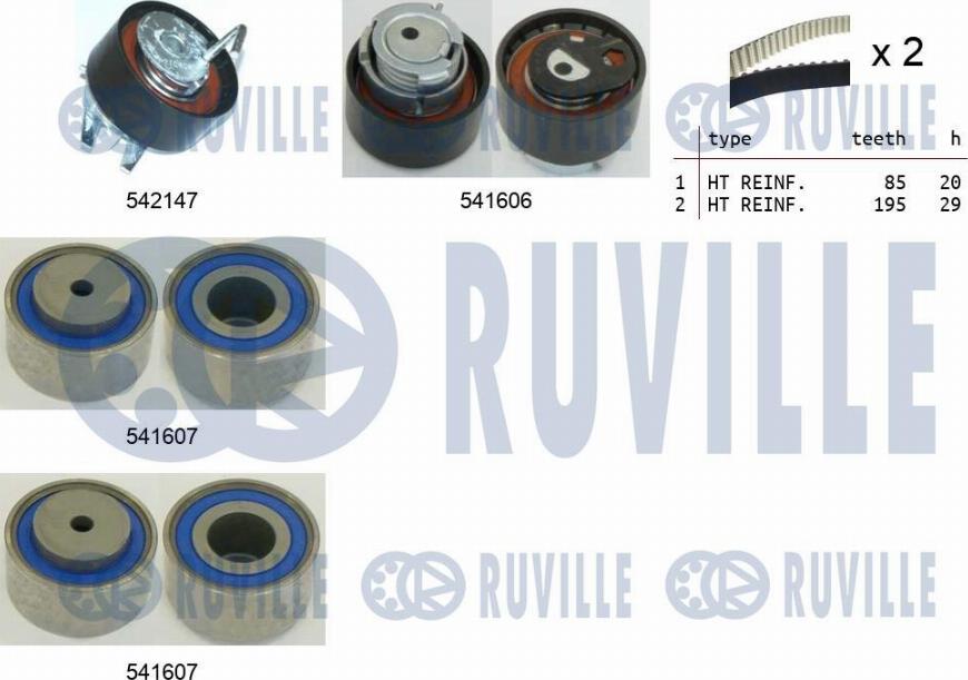 Ruville 550322 - Timing Belt Set autospares.lv