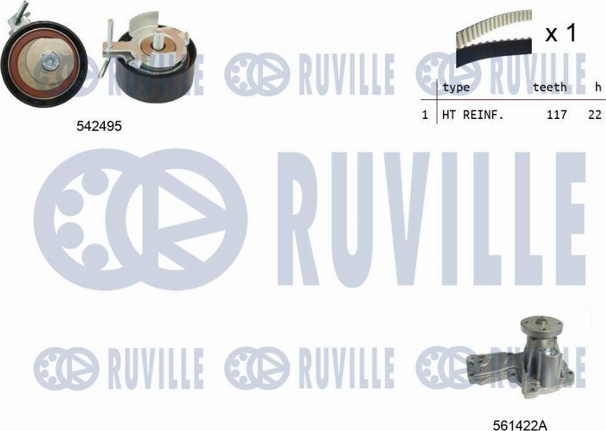 Ruville 5503741 - Water Pump & Timing Belt Set autospares.lv