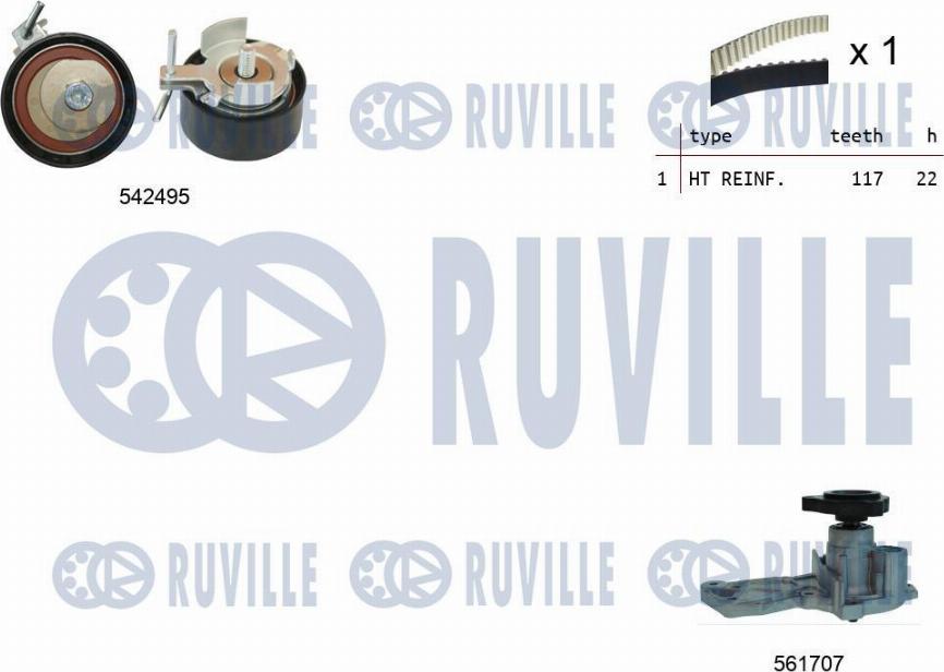 Ruville 5503742 - Water Pump & Timing Belt Set autospares.lv