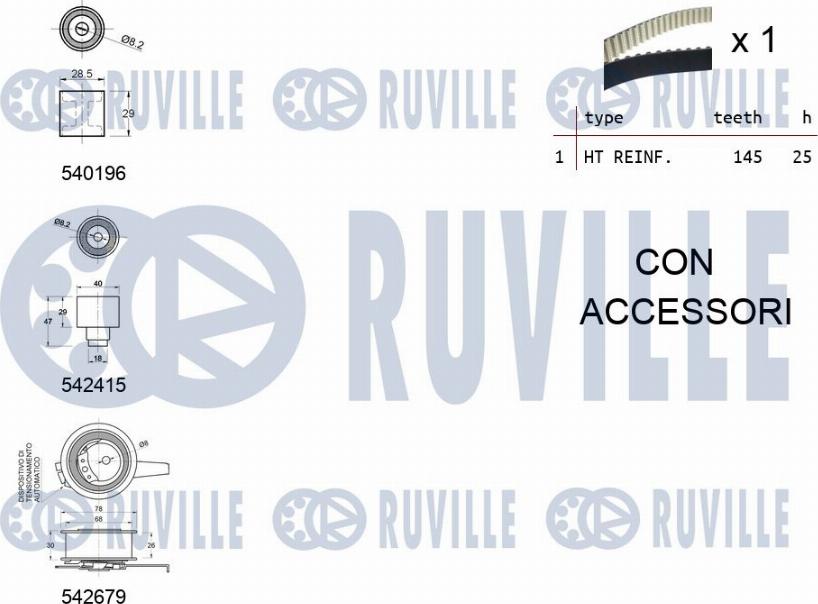 Ruville 550376 - Timing Belt Set autospares.lv