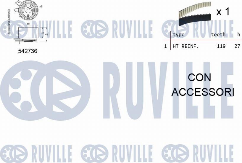 Ruville 550378 - Timing Belt Set autospares.lv