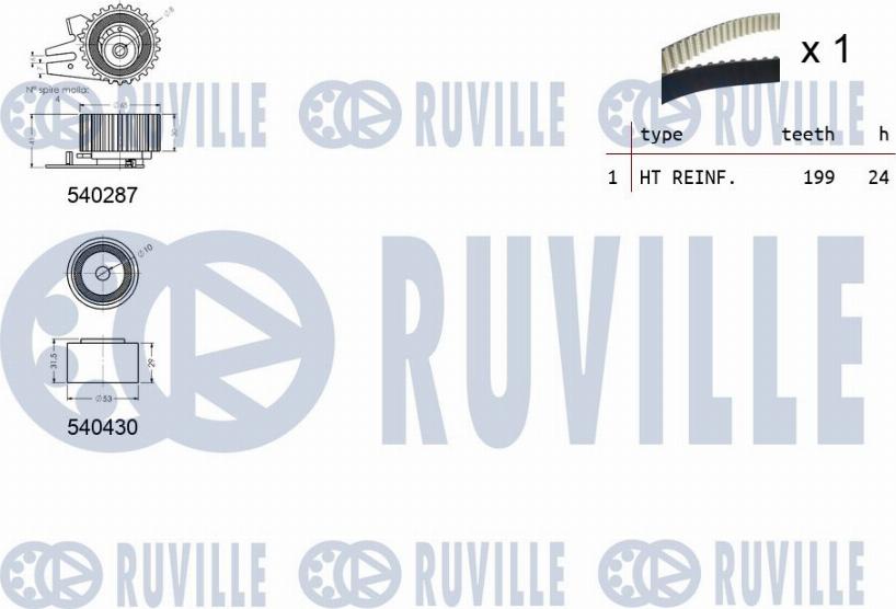 Ruville 550297 - Timing Belt Set autospares.lv