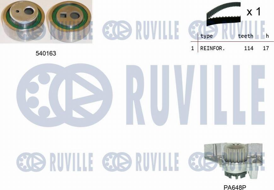Ruville 5502241 - Water Pump & Timing Belt Set autospares.lv
