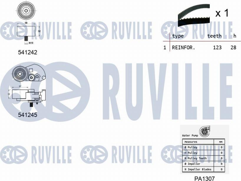 Ruville 5502751 - Water Pump & Timing Belt Set autospares.lv