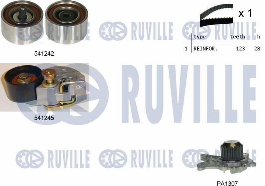 Ruville 5502751 - Water Pump & Timing Belt Set autospares.lv