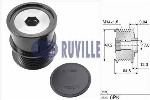 Ruville 55267 - Pulley, alternator, freewheel clutch autospares.lv