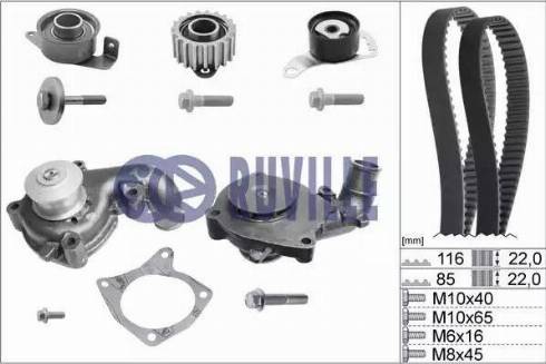 Ruville 55214711 - Water Pump & Timing Belt Set autospares.lv