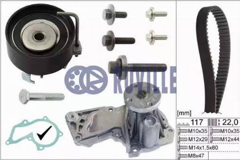 Ruville 55282701 - Water Pump & Timing Belt Set autospares.lv