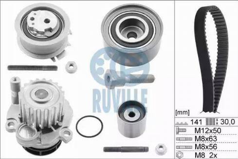 Ruville 55766711 - Water Pump & Timing Belt Set autospares.lv