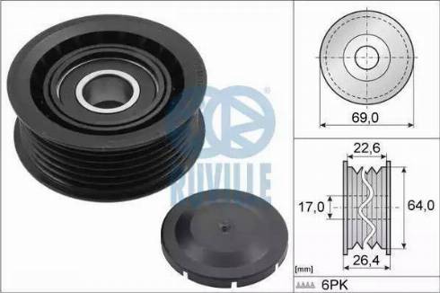 Ruville 55700 - Pulley, v-ribbed belt autospares.lv