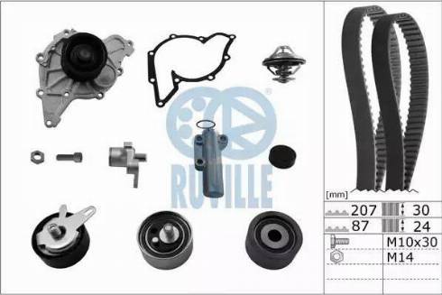 Ruville 55703771 - Water Pump & Timing Belt Set autospares.lv